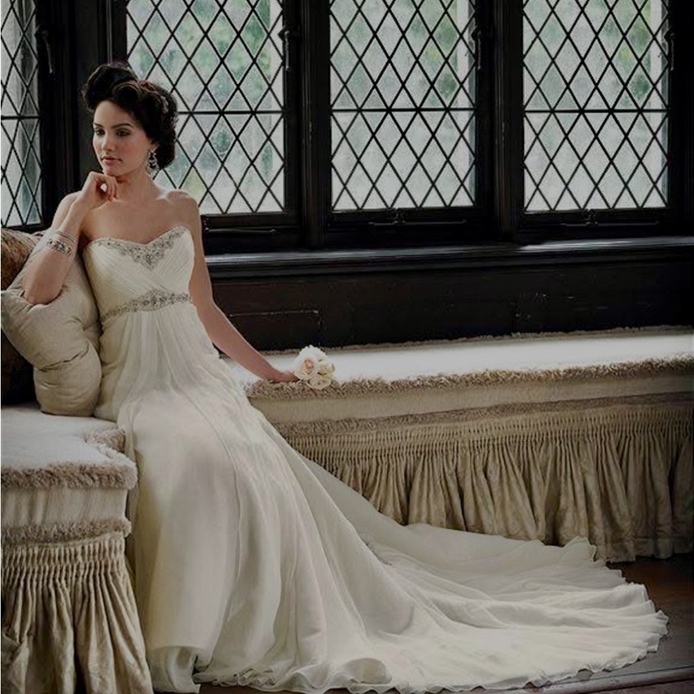 Mon Cheri Ivory Bridal Gown with Embellishments